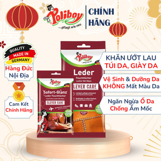 Khăn Ướt Lau Túi Da, Giày Da POLIBOY Tẩy Mốc Túi Da, Đánh Bóng Đồ Da, Chống Mốc Túi Da, Xi Đánh Giầy Da, Dưỡng Túi Da