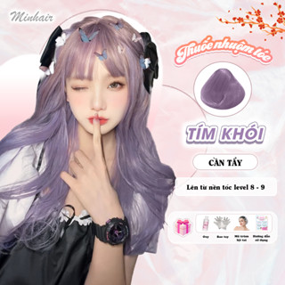 Thuốc nhuộm tóc, Thuốc nhuộm tóc màu Tím Khói MINHAIR, tặng kèm bao tay và oxy trợ dưỡng