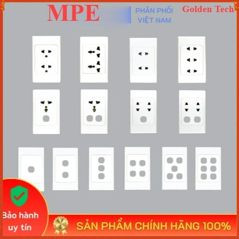[Chính hãng MPE] Mặt công tắc, ổ cắm điện, 2 chấu, 3 chấu đa năng, CB cóc, công tắc 1 chiều, 2 chiều