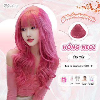  Thuốc nhuộm tóc Hồng Thuốc nhuộm tóc màu Hồng Neol MIN.HAIR tặng kèm oxy trợ dưỡng và bao tay 