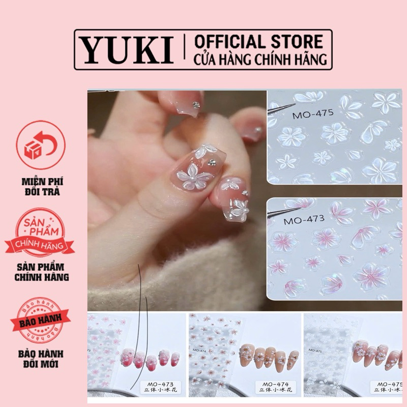 Sticker hoa nổi Ice Flower 3D - sticker hoa nổi 3d - sticker dán nail hình hoa nổi độc lạ