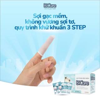 Gạc Rơ Lưỡi Thuần Chay BiCare - Gói Tẩm Ẩm Vệ Sinh Răng Miệng Cho Bé Từ Sơ Sinh, Hộp 10 gói