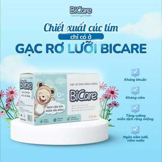 Gạc Rơ Lưỡi Thuần Chay BiCare - Gói Tẩm Ẩm Vệ Sinh Răng Miệng Cho Bé Từ Sơ Sinh, Hộp 10 gói