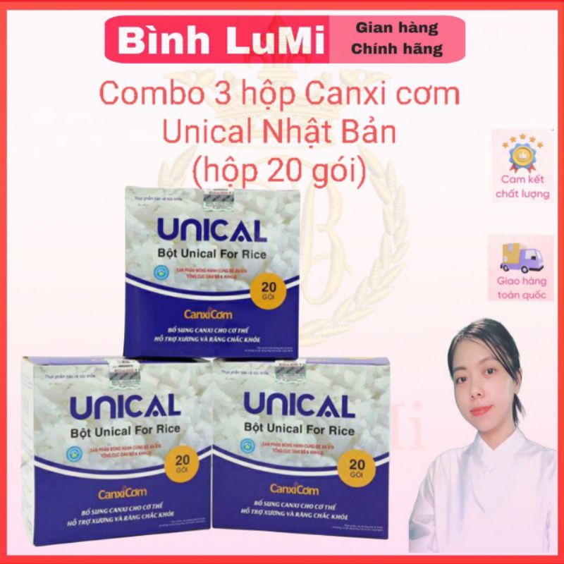 combo 3 hộp canxi cơm unical Nhật Bản (canxi hữu cơ)