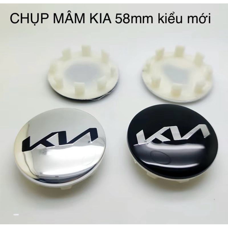 4 Nắp chụp logo bánh xe KIA mới, Nắp chụp lazang logo KIA mới, Nắp chụp mâm logo KIA mới