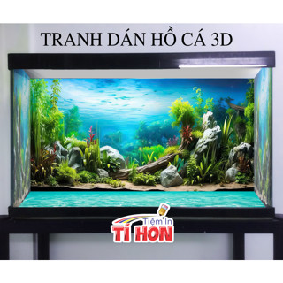 Tranh 3D dán hồ cá, Decal dán hồ cá siêu nét, Kích thước theo yêu cầu - tranh thủy sinh