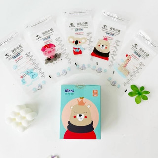 Kichi Hộp 50 túi zip trữ sữa không vòi cho bé chia vạch