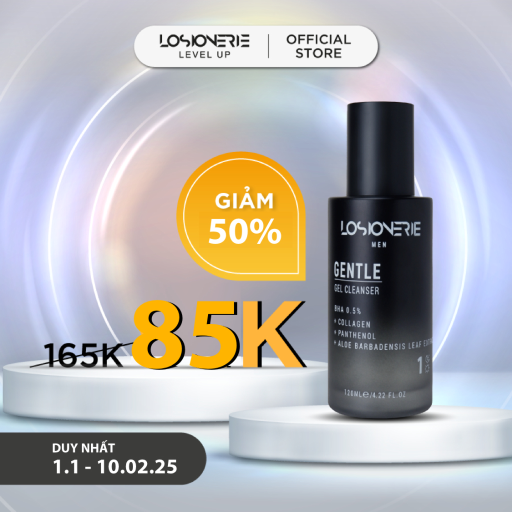 [MUA 1 TẶNG 1] HSD: 8/2026 Sữa rửa mặt chứa BHA giúp làm sạch vượt trội và tẩy tế bào chết Losionerie Men 120ml