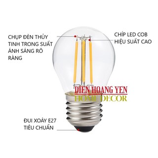 Bóng Đèn Tròn Edison Vintage G45 4W E27