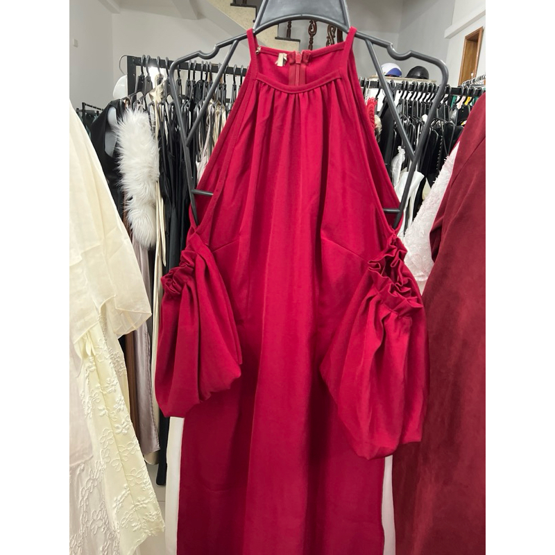 AD62 áo dài đỏ yếm có tay chibest