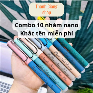 [Miễn Phí Khắc Tên] Combo 10 Bút Máy Xóa Được Thân Nhám Nano, Bút Mực Ngòi Kim Tim Mài Êm Trơn( bút không kèm mực)