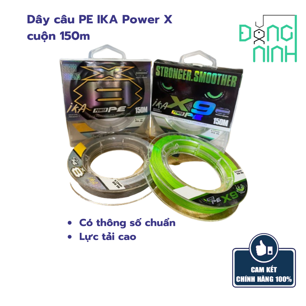 Dây câu PE IKA Power X cuộn 150m, dây câu cá, cước câu lure