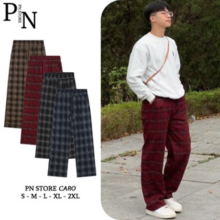 Quần Sọc Caro Ống Rộng Nam Nữ PN Store Vải Dạ Nhung Dầy Dặn, Cá Tính Thời Trang CARO