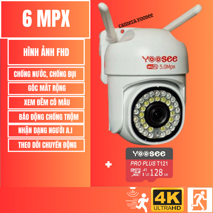 Camera Yoosee Tích Hợp Đèn LED + Kèm Thẻ