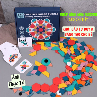 [SỈ] GHÉP HÌNH MONTESSORI, BỘ GHÉP HÌNH 180 Chi Tiết  CHO BÉ THẢ SỨC SÁNG TẠO- Hàng Đẹp Loại 1