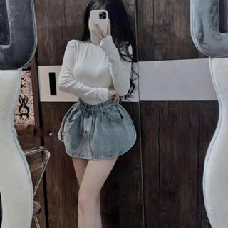 [New] CHÂN VÁY JEAN LƯNG CHUN XOÈ - Chân váy jean dáng xoè 4 màu lưng thun sau dáng ngắn trẻ trung năng động (có lót)