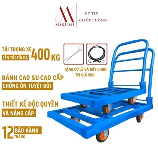 Xe Đẩy Hàng Trọng Tải Lớn Sắt V4 Độ Bền Cao 300-500kg-Xe Kéo Hàng Công Nghiệp Bánh Cao Su Chịu Lực Tốt