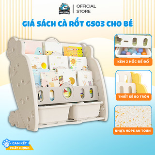 Kệ Sách Cà Rốt Pakey, Kệ Sách Đa Năng Cho Bé Kèm 2 Hốc Để Đồ, Thiết Kế Họa Tiết Dễ Thương Ngộ Nghĩnh
