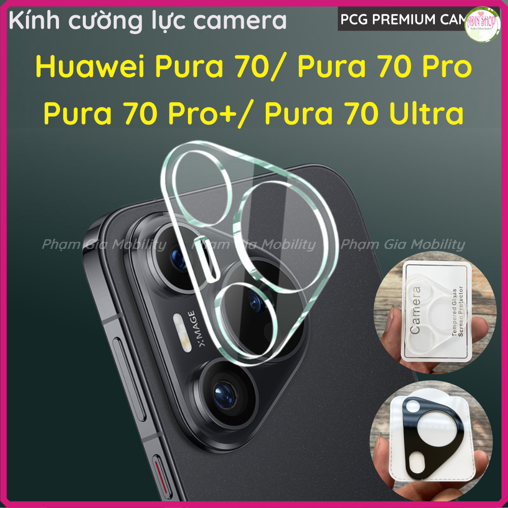 Kính cường lực camera Huawei Pura 70/ Pura 70 Pro/ Pura 70 Pro+/ Pura 70 Ultra cam trong suốt, đế đe