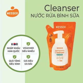 Nước rửa bình sữa Wesser dạng gói 500ml (Nhập khẩu Hàn Quốc)