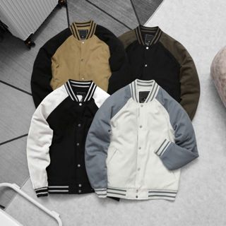 Áo Khoác Bomber Nam H2T Vải Dạ Trần Bông 3 Lớp Tay Raglan Dày Dặn, Ấm Áp, Dễ Phối Đồ -1839