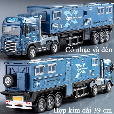 Đồ chơi xe ô tô cắm trại du lịch KAVY bằng hợp kim có nhạc và đèn kích thước rất lớn 39 cm