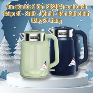 Ấm siêu tốc 2 lớp Cool touch Kaiyo 2L (Xanh Mint & Xanh Navy) - hàng chính hãng