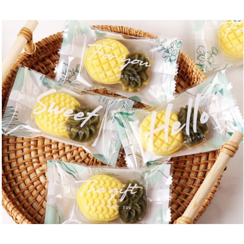 [Nhiều mẫu] 100 Túi đựng bánh dứa - Ecopack