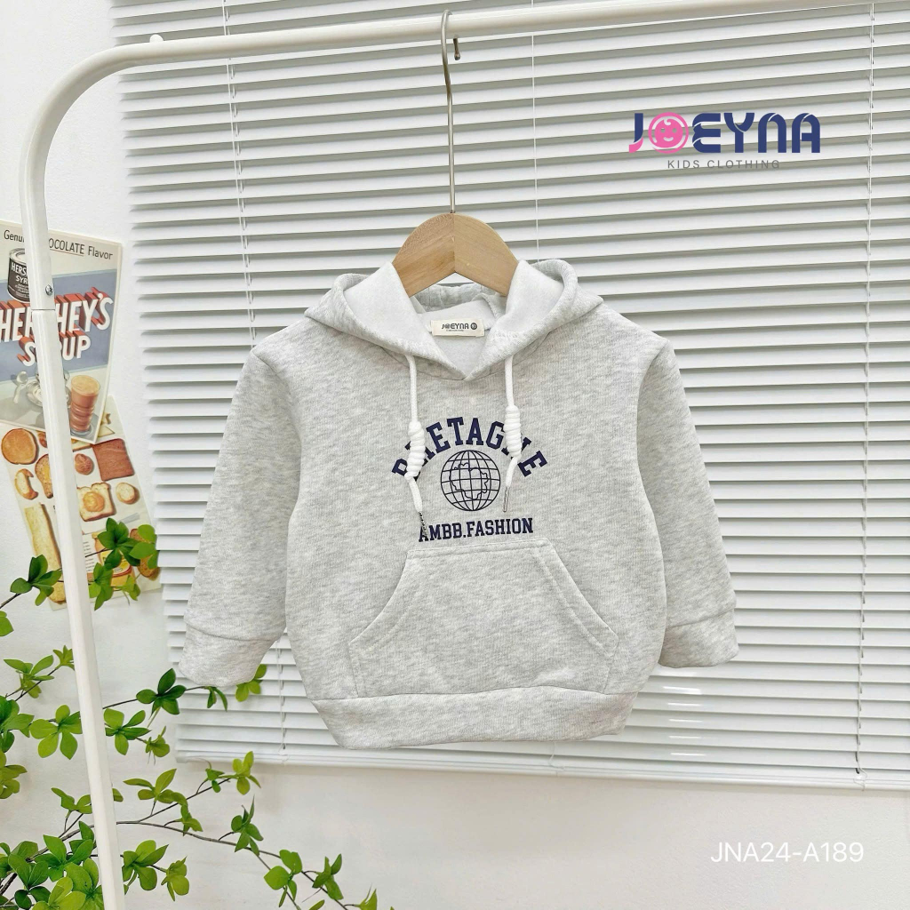 Áo nỉ bông hoodie Joeyna bretagne cho bé trai- gái (Ảnh thật phía sau shop tự chụp)