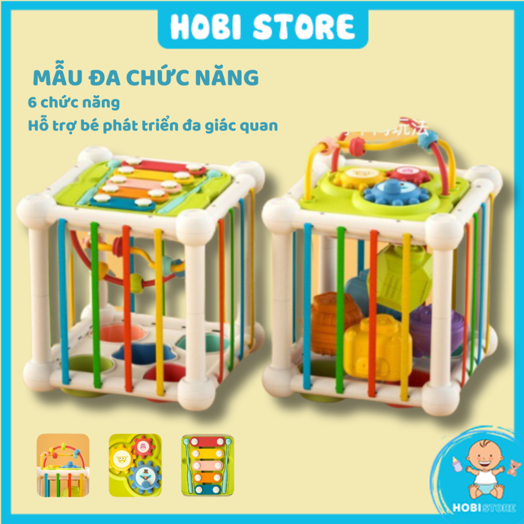 Đồ chơi cho bé hộp đan dây thả hình khối xúc giác đồ chơi Montessori busy đa năng phát triển đa giác quan giáo dục sớm
