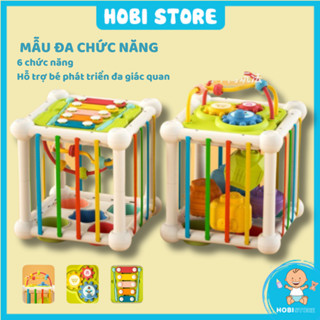 Đồ chơi cho bé hộp đan dây thả hình khối xúc giác đồ chơi Montessori busy đa năng phát triển đa giác quan giáo dục sớm