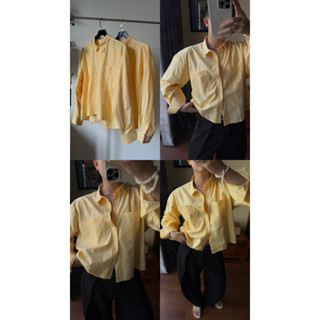 SIAM - ÁO SƠMI DÀI TAY SỌC VÀNG FORM BOXY