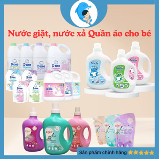 Nước giặt xả quần áo Dnee, Sachi, Aiko thơm mềm dịu nhẹ cho bé 600ml/960ml/3000ml/2L chính hãng MECAHEO