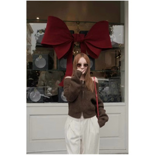   Sẵn   Áo Len Cardigan Tay Dài Trễ Vai Khóá Kéo Thời Trang Thu Đông 