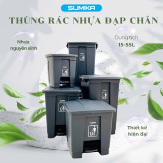 Thùng rác nhựa đạp chân SUMIKA 15L, 25L, 35L, 45L, 55L, có nắp đậy, nhựa cao cấp