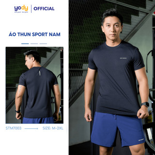 Áo thun sport nam YODY áo phông thể thao cộc tay cổ tròn siêu mát thấm hút mồ hôi STM7003