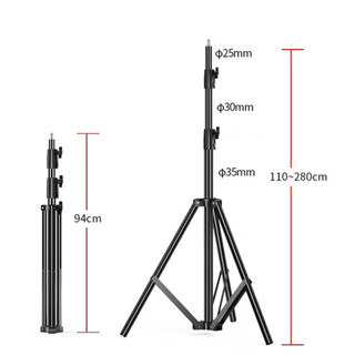 Chân đèn studio 2m8 tải trọng lớn 10Kg (Trọng lượng 2.4kg)