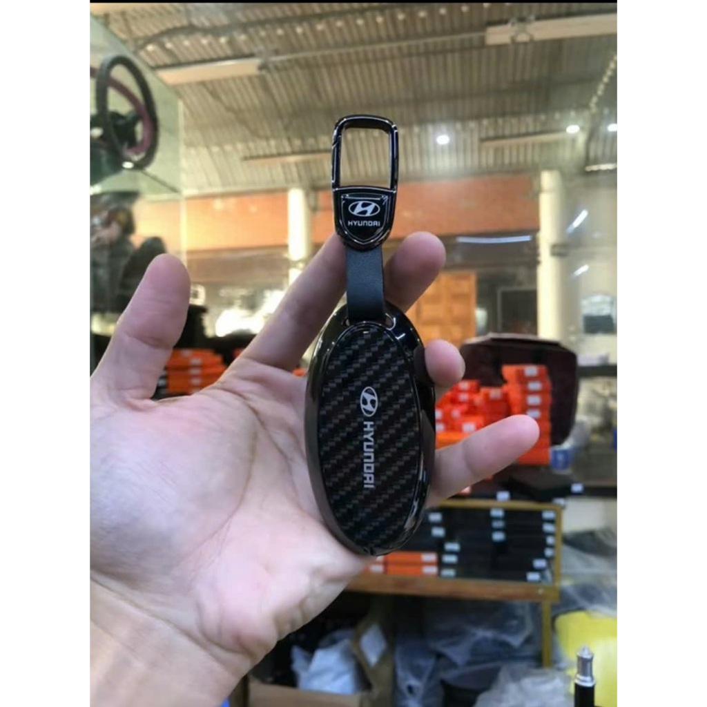 Ốp Chìa Khóa Cacbon Xe Tucson 2025 Santafe 2025 Hyundai