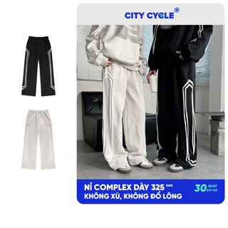 Quần ống rộng unisex dài nỉ suông Local Brand Chính Hãng City Cycle Quần dài Lazepa