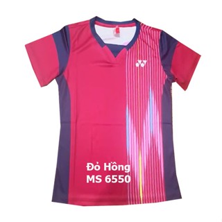  Áo Cầu Lông Nam Nữ Cổ Tròn Yonex Đội Tuyển Nhật Shida 6550 Đỏ Hồng Áo In Cao Cấp 2 mặt có size 3XL 