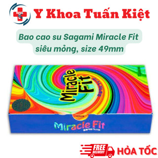 ✅ [Che tên] Bao cao su Sagami Miracle Fit siêu mỏng, size nhỏ 49, ôm khít tăng kích thích