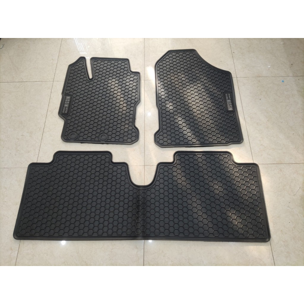 Lót sàn ô tô Vios 2007 đến 2025 màu đen chữ xám, cao su đúc ko mùi