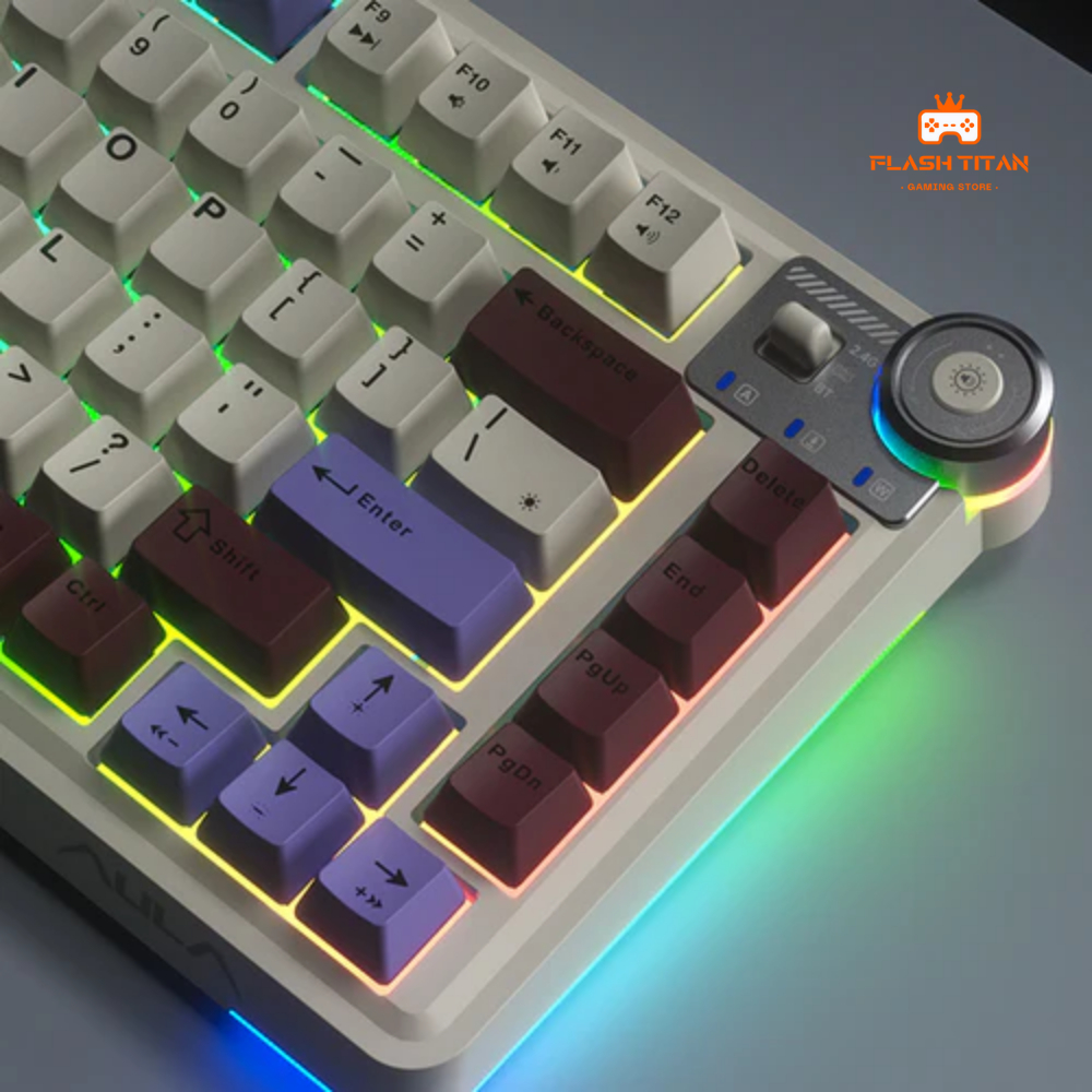 Bàn phím cơ không dây AULA AU75 - 3 mode kết nối tiện lợi - LED RGB nhiều chế độ - Hỗ trợ hotswap | BigBuy360 - bigbuy360.vn