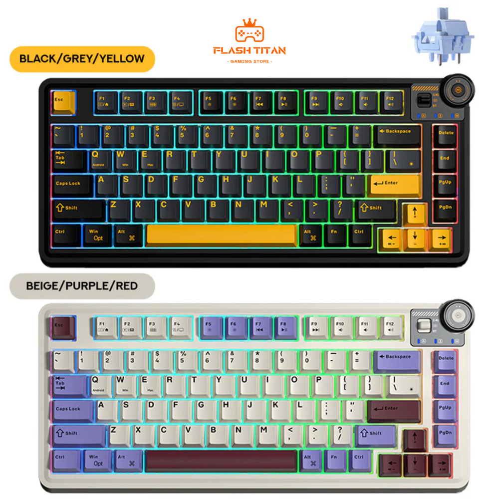 Bàn phím cơ không dây AULA AU75 - 3 mode kết nối tiện lợi - LED RGB nhiều chế độ - Hỗ trợ hotswap | BigBuy360 - bigbuy360.vn