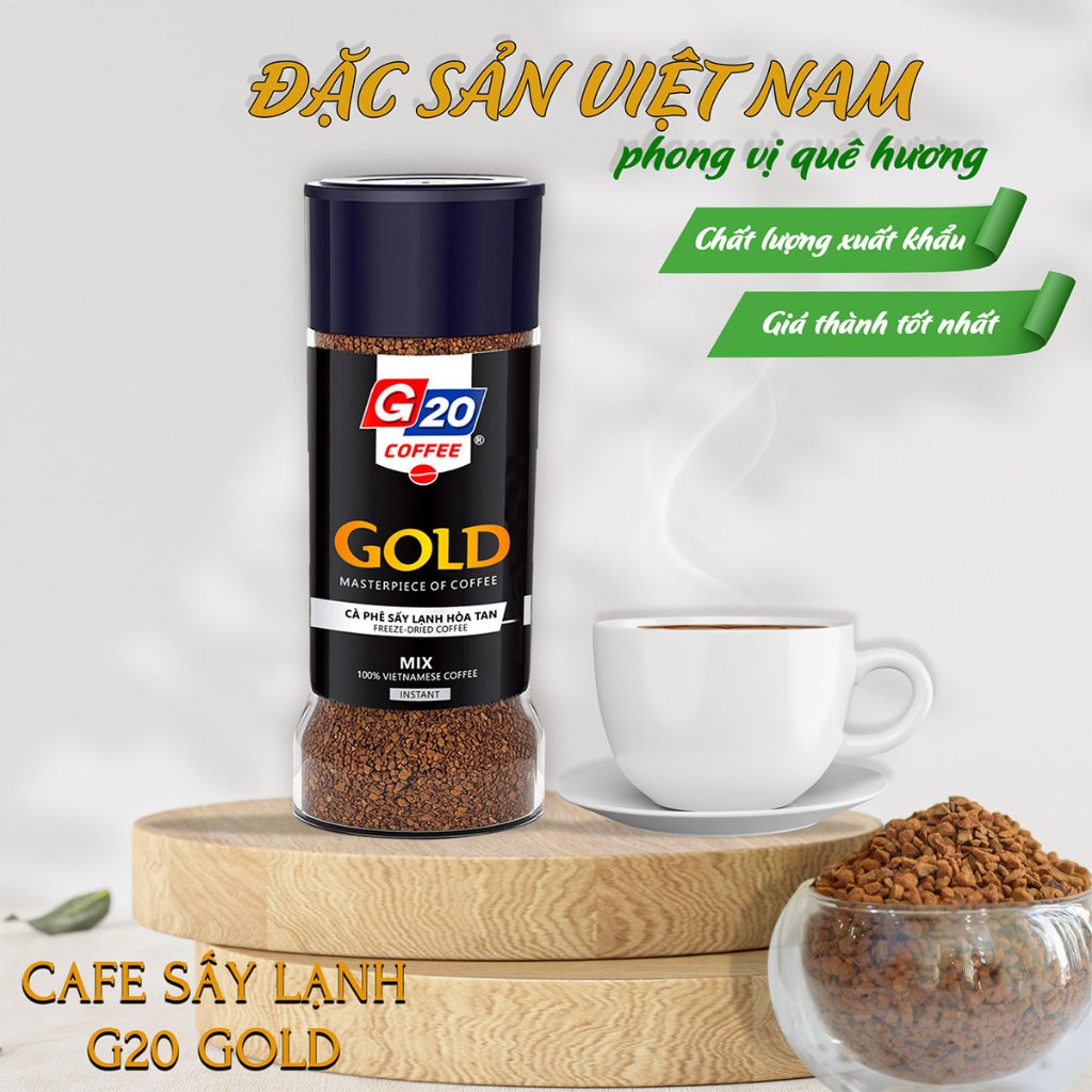 Cà phê sấy lạnh GOLD MIX 100% Arabica & Robusta – G20 COFFEE THIÊN SA – Hũ 120g - Kingmart