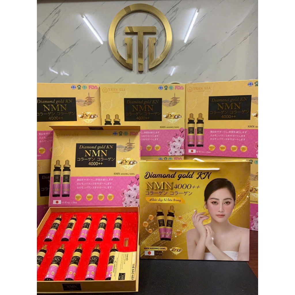 Collagen nano NMN 35000 hỗ trợ chống lão hoá da,trắng da Hộp 10 chai