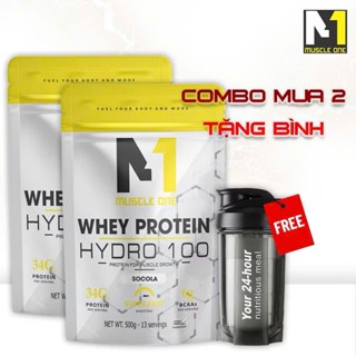    COMBO 2 TÚI + TẶNG BÌNH   SỮA TĂNG CƠ WHEY PROTEIN HYDRO 100 MUSCLE ONE TÚI 500G HẤP THỤ NHANH CHÍNH HÃNG - C3.2 
