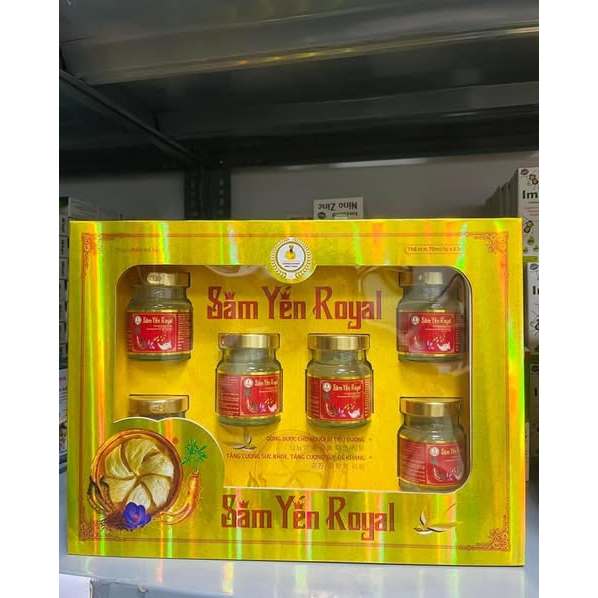 SÂM YẾN ROYAL - Hộp quà Tết với tổ yến chưng, hồng sâm, đông trùng... - Hộp 6 lọ 70ml - NT Bình An