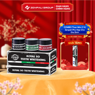 Combo 3 Hộp Nhỏ - Bột Than Tre Hoạt Tính Trắng Răng Royal Zenpali Thiên Nhiên ( Tặng Bàn Chải )