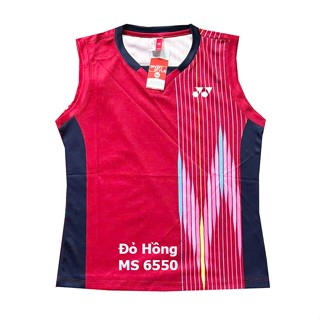  Áo Cầu Lông Sát Nách Nam Nữ Yonex Đội Tuyển Nhật Shida 6550 Đỏ Hồng Áo In Cao Cấp 2 mặt 